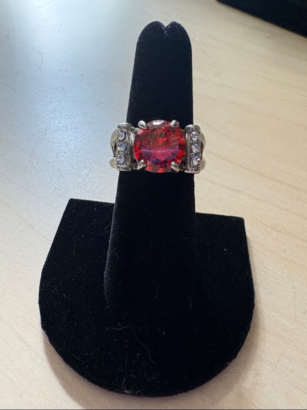 Red Gemstone Cocktail Ring - Women's Fashion Jewelry